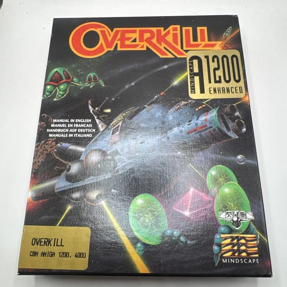 Overkill Commodore Amiga 1200 4000 Disks CIB COMPLETE W/ Poster & Reg Card
